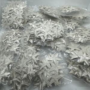 Iron On Patches Lot of 1000 Silver White Stars Embroidered 1 Inch New Free Ship
